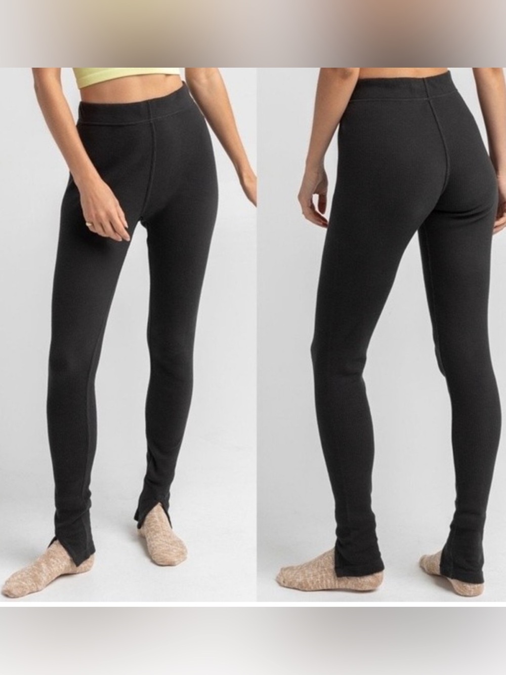Intimately by Free People Early Night Thermal Legging in Washed Black, Large